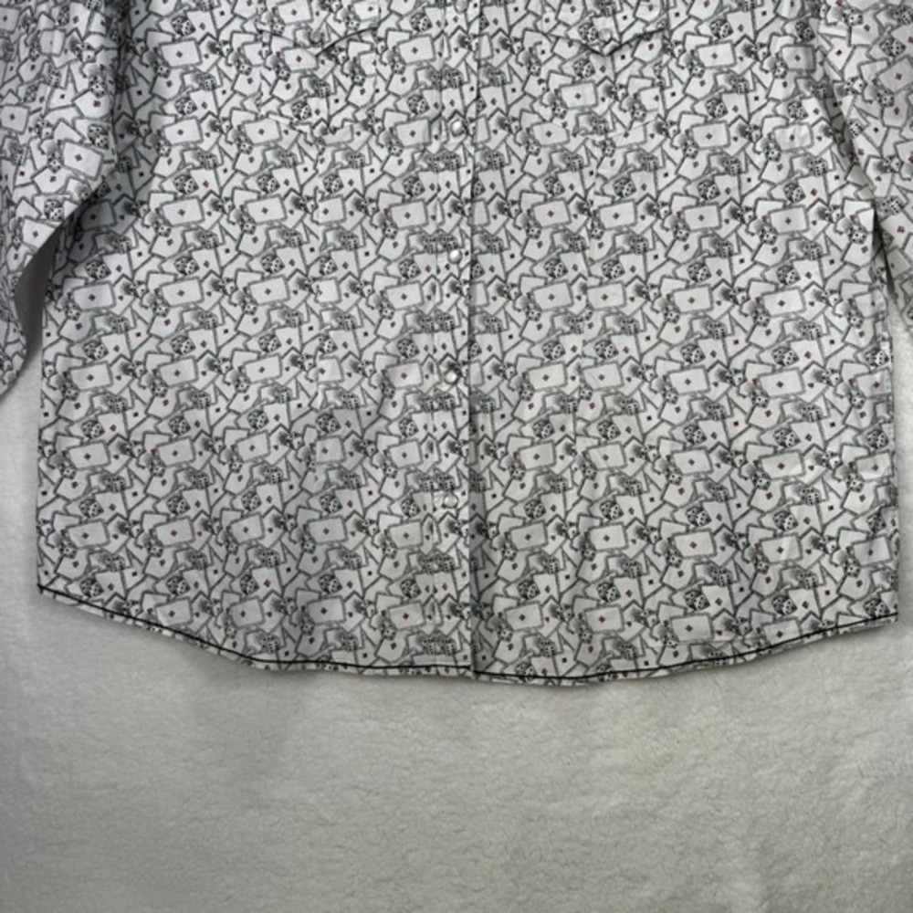 Panhandle Rough Stock Mens XXL Pearl Snap Western Shirt Cards Dice Print - Picture 9 of 13